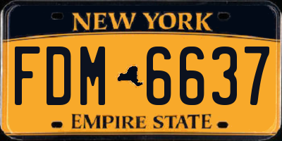 NY license plate FDM6637