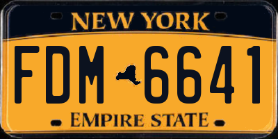 NY license plate FDM6641