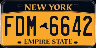NY license plate FDM6642