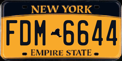 NY license plate FDM6644