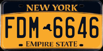 NY license plate FDM6646