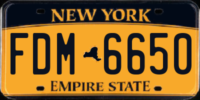 NY license plate FDM6650