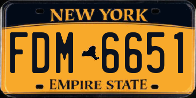 NY license plate FDM6651
