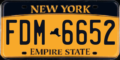 NY license plate FDM6652