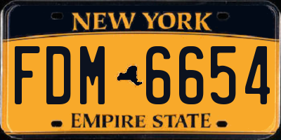 NY license plate FDM6654