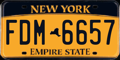 NY license plate FDM6657