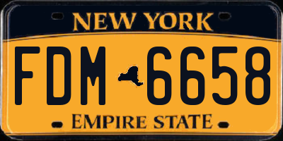 NY license plate FDM6658