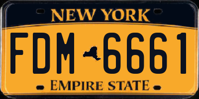 NY license plate FDM6661