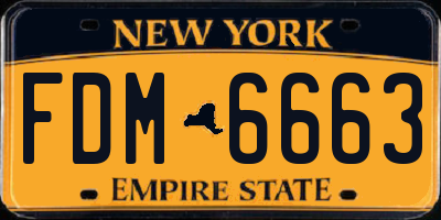 NY license plate FDM6663