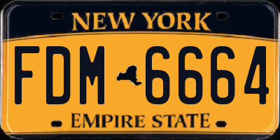 NY license plate FDM6664