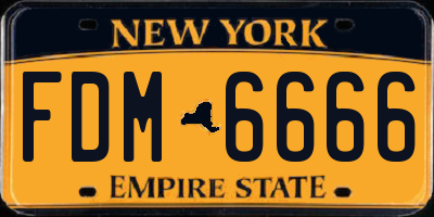 NY license plate FDM6666