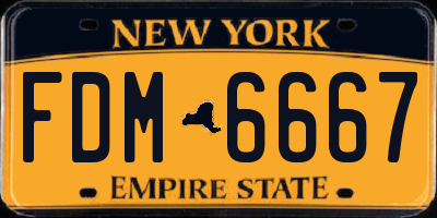 NY license plate FDM6667