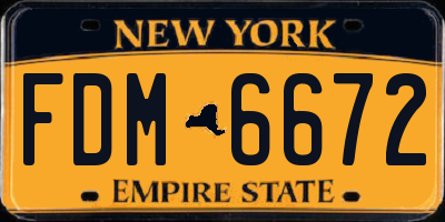 NY license plate FDM6672