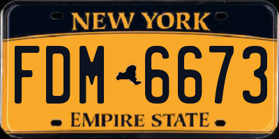 NY license plate FDM6673