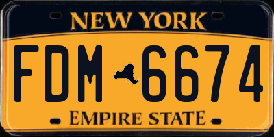NY license plate FDM6674