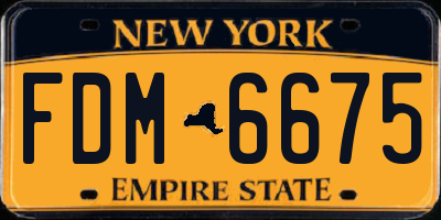 NY license plate FDM6675