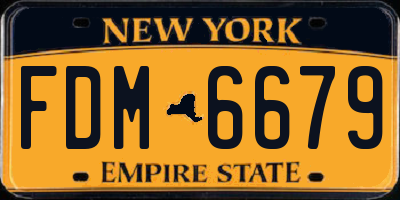 NY license plate FDM6679