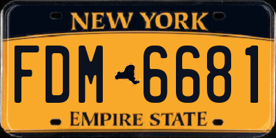 NY license plate FDM6681