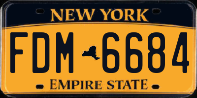 NY license plate FDM6684
