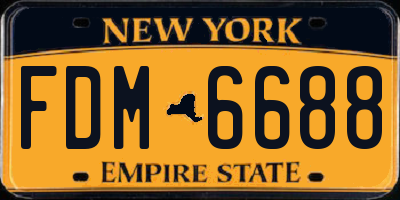 NY license plate FDM6688