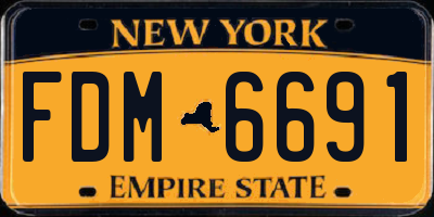 NY license plate FDM6691