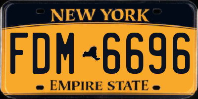 NY license plate FDM6696