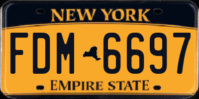 NY license plate FDM6697