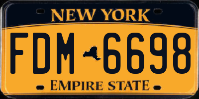 NY license plate FDM6698