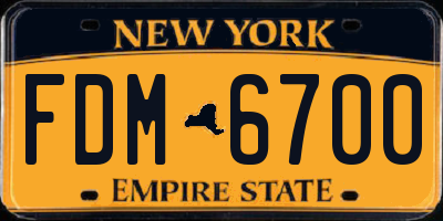 NY license plate FDM6700