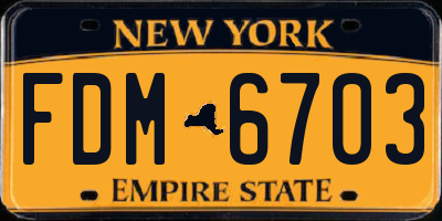 NY license plate FDM6703