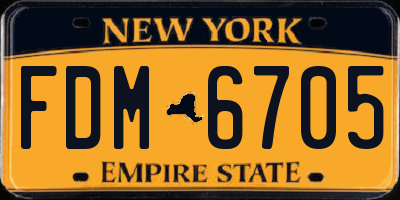 NY license plate FDM6705