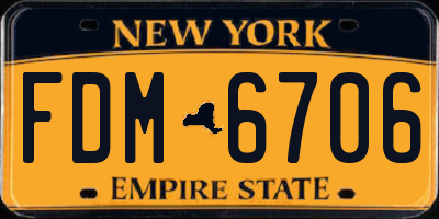 NY license plate FDM6706