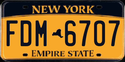 NY license plate FDM6707