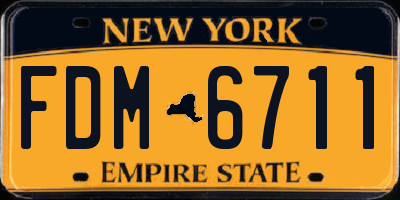 NY license plate FDM6711