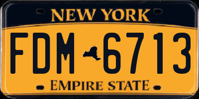 NY license plate FDM6713
