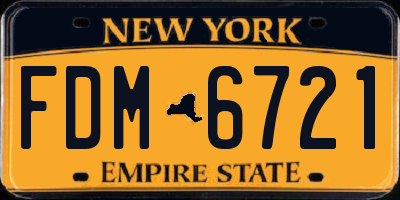 NY license plate FDM6721
