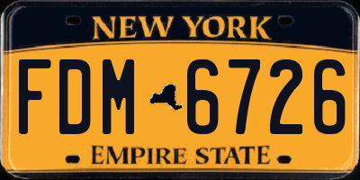 NY license plate FDM6726