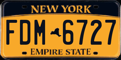 NY license plate FDM6727