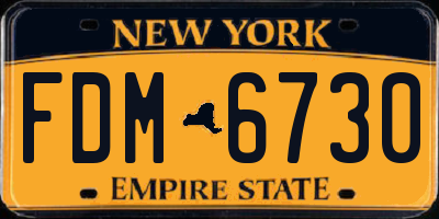 NY license plate FDM6730