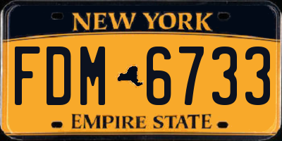NY license plate FDM6733