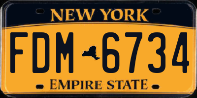 NY license plate FDM6734