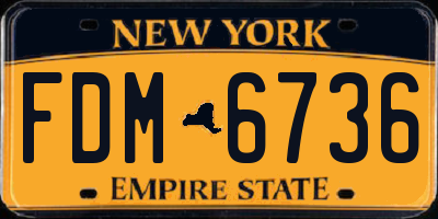 NY license plate FDM6736