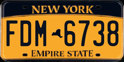 NY license plate FDM6738