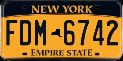 NY license plate FDM6742