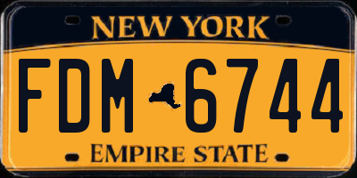 NY license plate FDM6744