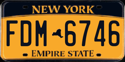NY license plate FDM6746