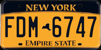NY license plate FDM6747