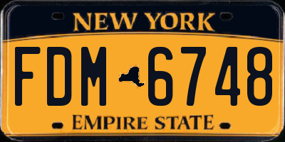 NY license plate FDM6748