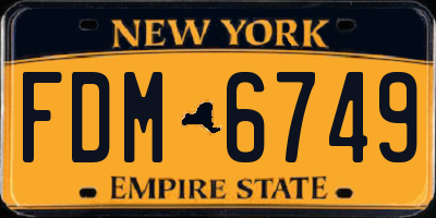 NY license plate FDM6749