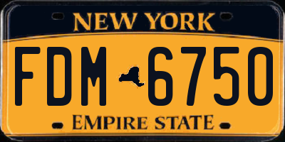NY license plate FDM6750